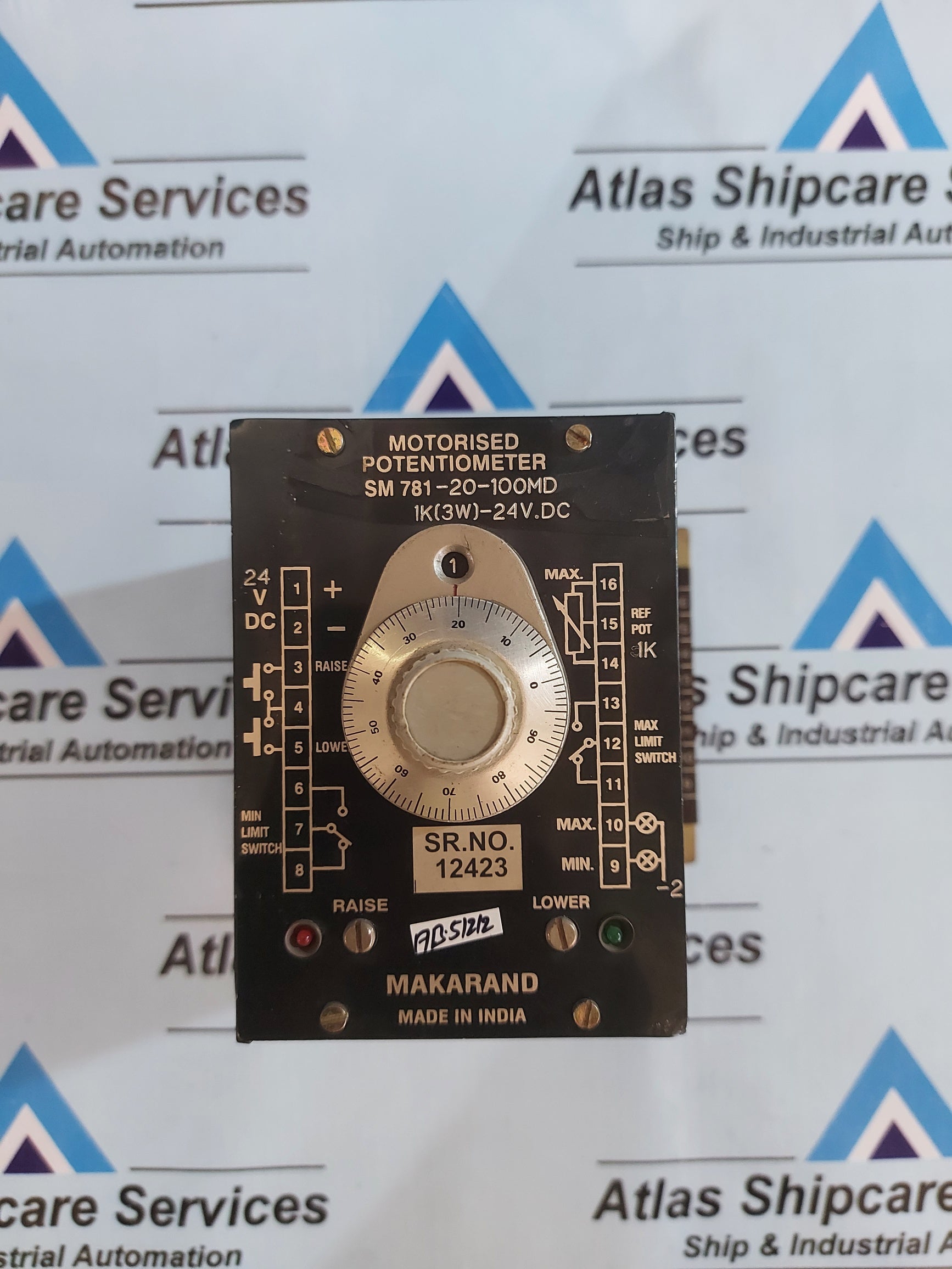 MAKARAND SM 781-20-100MD 1K(3W)-24V.DC MOTOR POTENTIOMETER